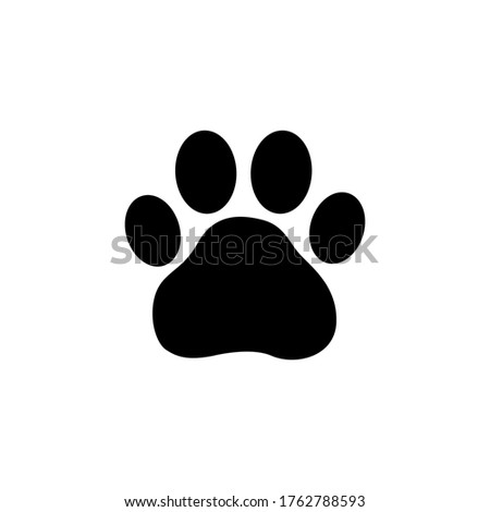 Paw Prints vector Illustration. Wallpaper. Paw isolated in white background. Black and White.