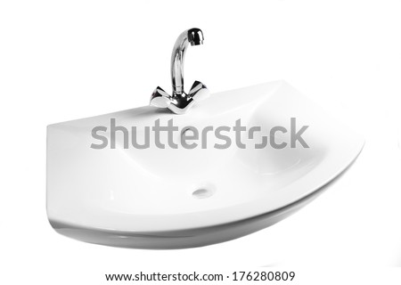 Washbasin isolated on white background Royalty-Free Stock Photo #176280809