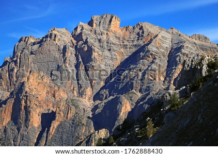 Beautiful large cliffs in the Dolomites. Italy