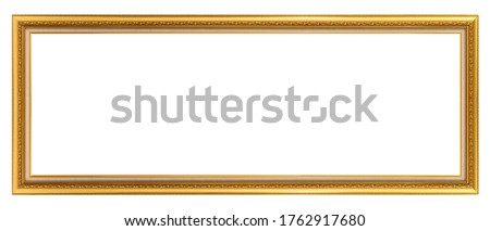 Gold picture frame. Isolated path and over white background
