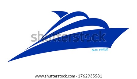 Vector illustration of a yacht for logo, posters, banners and theme design, isolated on a white background
