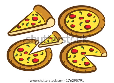 set of pizza doodle