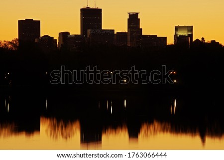 sun rise at downtown Minneapolis