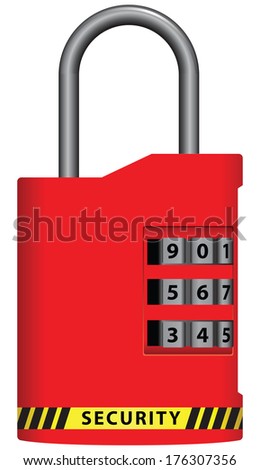 Lock provides security while traveling. Vector illustration.