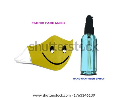 face mask and hand sanitizer spray for Coronavirus (COVID-19) preventions, 