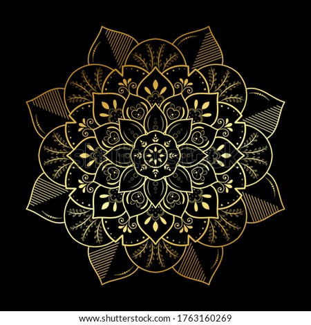 Circular Cute Flower Mandala, Vector mandala Oriental pattern, Hand drawn decorative element. Unique design with petal flower. Concept relax and meditation use for page logo book