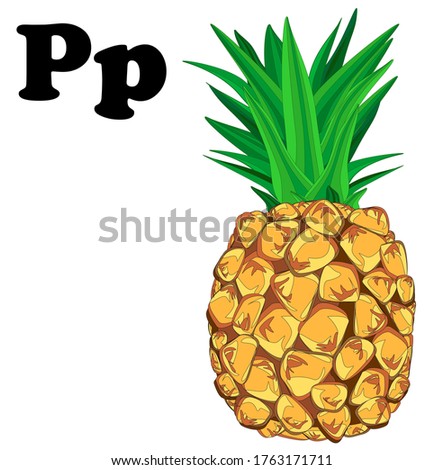 letters p and sweet pineapple