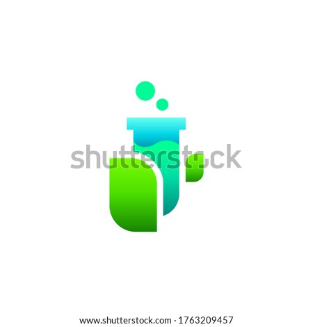 beaker and leaf logo design