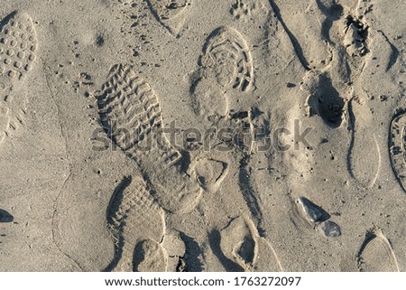 Footprint Shoe On Beach; Texture or Background