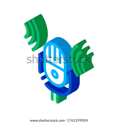 Sound Microphone Voice Control Icon Vector isometric sign. color isolated symbol illustration
