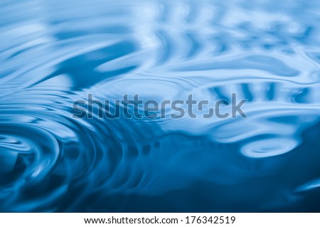 Rings on a water surface caused by a falling drop. Royalty-Free Stock Photo #176342519