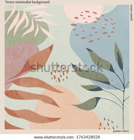 Abstract minimalist hand-drawn illustration for stories, wall decoration, postcard or brochure, cover design. Doodle background contains various shapes, spots, drops, lines. Modern trendy vector art. Royalty-Free Stock Photo #1763428028