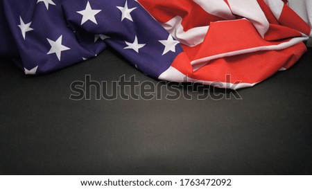 Rumpled Flag of United States of America on black background | The Star Spangled Banner