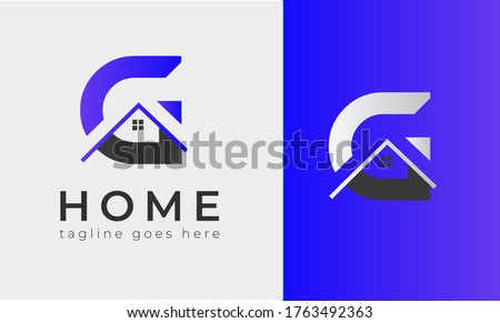 G latter logo house logo designs, real estate icon suitable for info graphics, websites and print media. Vector, flat icon, badges, labels, clip art. Line art style. Thin line design. Color design. 