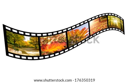 film strip with autumn images (isolated)