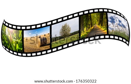 film strip with summer photos (isolated)