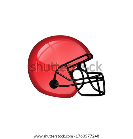 Football helmet on a white background. Vector illustration.