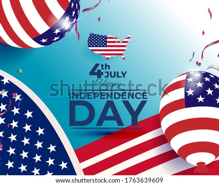 vector illustration for Fourth of July Independence Day, 