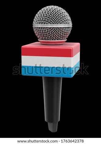 3d illustration. Microphone and Luxembourg flag. Image with clipping path