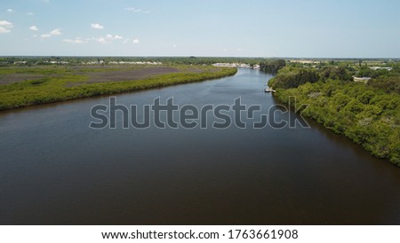 Aerial view of Little Manatee River in Ruskin, FL