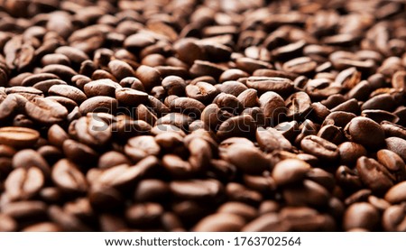 Roasted coffee beans .  Background. 