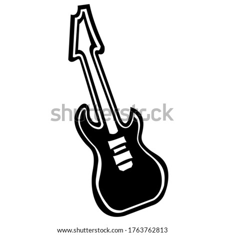Image of a black-and-white electric guitar silhouette