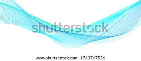 Abstract background with blue wave. Flowing colorful dynamic lines. Vector illustration.