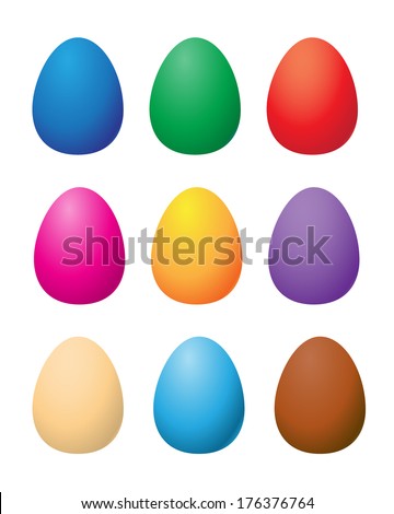 Easter color eggs isolated on a white background