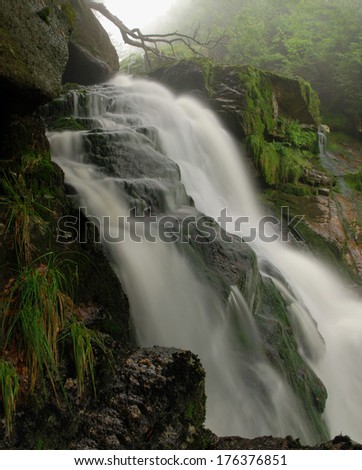 Waterfall in the Czech Jizera Mountains