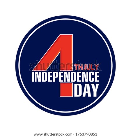Button of independence day of United States. 4th July - Vector
