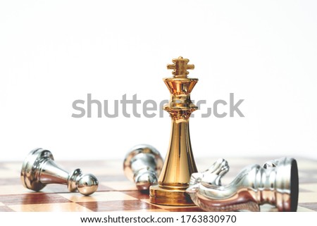 King chess take over all the enemies. Business strategy and competitive concept. Royalty-Free Stock Photo #1763830970