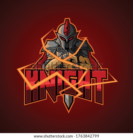 E-sports team logo template with knight
