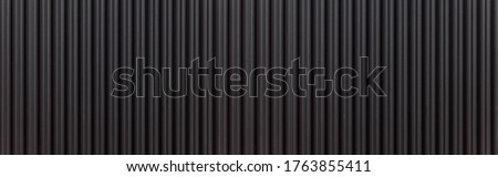Panorama of Black Corrugated metal background and texture surface or galvanize steel Royalty-Free Stock Photo #1763855411