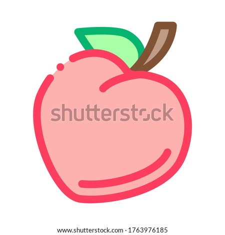 heart shaped fruit icon vector. heart shaped fruit sign. color symbol illustration