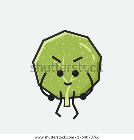 An illustration of Cute Green Tree Mascot Vector Character in Flat Design Style