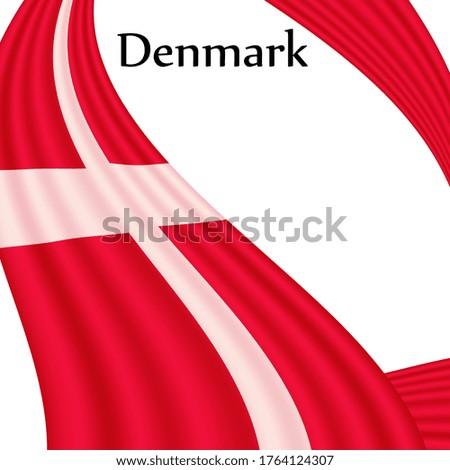 Flag of Denmark country on white background.
