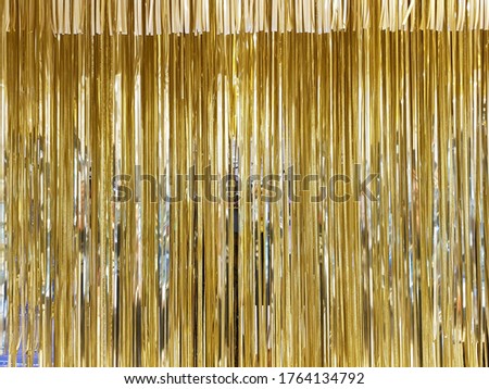 Gold Metallic Tinsel Shiny Curtain Hanging Backdrops for Birthday and Weddings