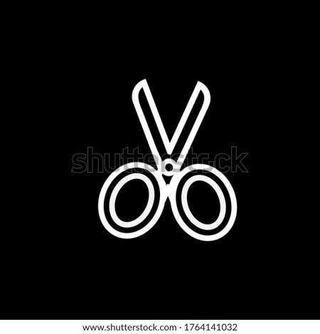 Scissors icon Vector illustration on a black background.