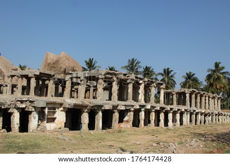 Hampi Village Karnataka India On 26 January 2020 Stone structure of Hindu temple