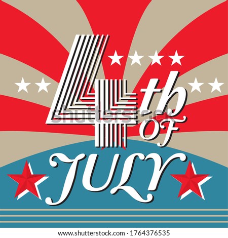 Happy 4th of july poster. Independence of United States - Vector