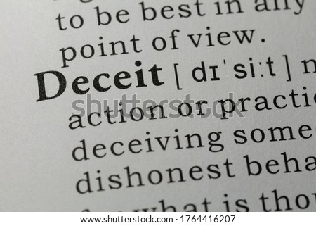 Fake Dictionary, Dictionary definition of word Deceit. Royalty-Free Stock Photo #1764416207