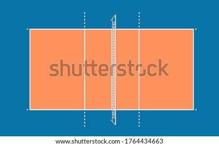 volleyball court top view vector illustration