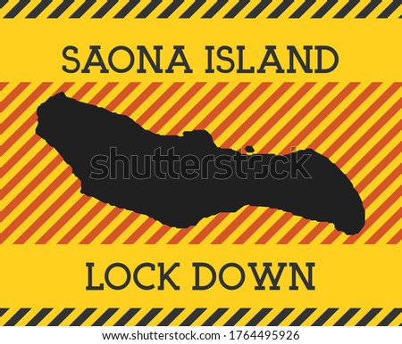 Saona Island Lock Down Sign. Yellow island pandemic danger icon. Vector illustration.