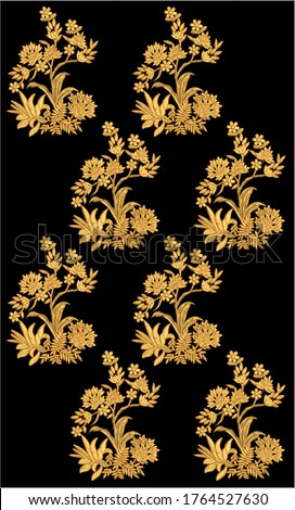 Mughal art work Indian traditional gold embroidery motifs