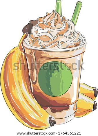 coffee with ice cream frappe, summer, relaxation, cafe