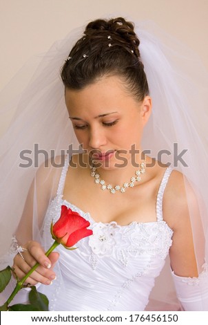 beautiful bride with a rose