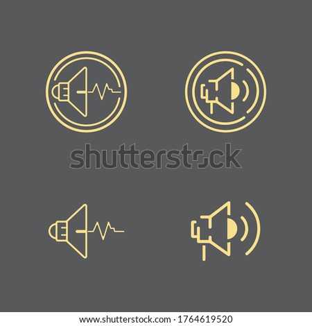 Megaphone   Volume Audio   Speaker waves vector illustration design template