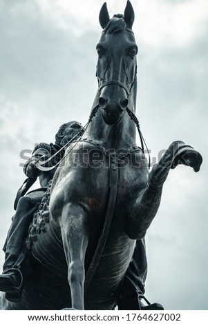 Man on horseback, monument in Europe