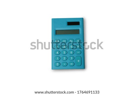 A blue calculator isolate on white backgrounds 