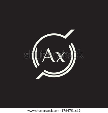 Black AX Letter Logo Design. Creative Icon Modern Letters Vector Logo.